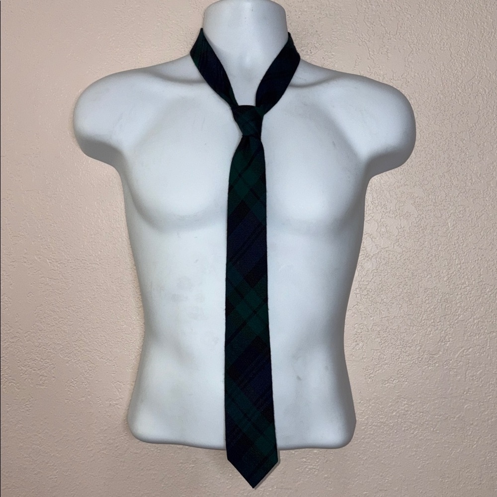 J. Crew Navy & Green Plaid Tie